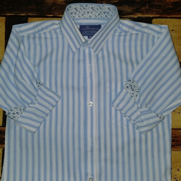 Ciao Marco Other - Ciao Marco boys blue stripe button down shirt 5T